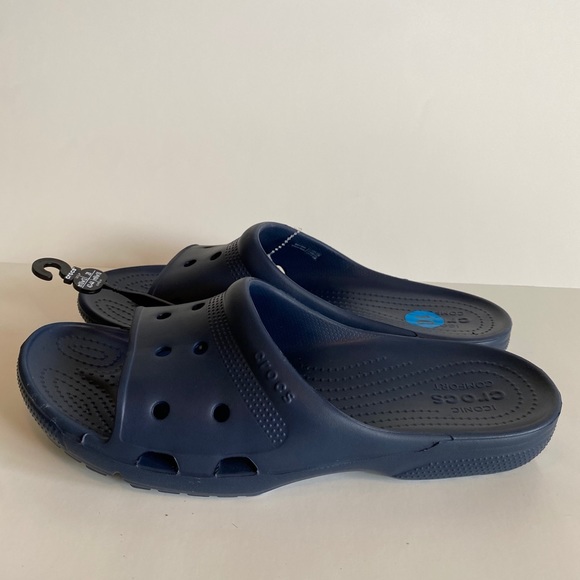 Crocs slides Navy Blue M 10 W 12 - Picture 1 of 5